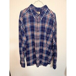Foundry Men's Long Sleeve 100% Cotton Flannel Plaid Button Up Shirt Size 2XL